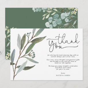 Modern Eukalyptus Greenerity Wedding Dankeschön Ka Einladung