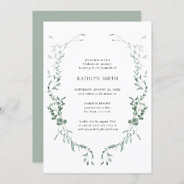 Modern Eukalyptus Greenery Bridesmaids Luncheon Einladung