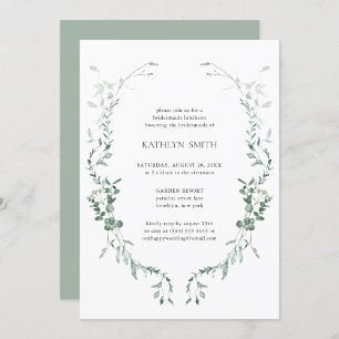 Modern Eukalyptus Greenery Bridesmaids Luncheon Einladung