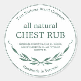 Modern Eukalyptus Rub Salve Salve Salve Runder Aufkleber