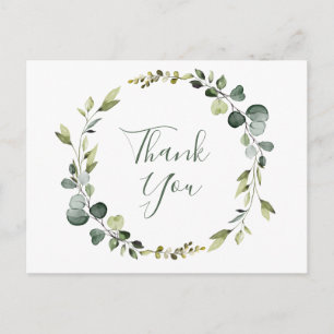 Modern Eukalyptus Wreath Frame Danke Boho Postkarte