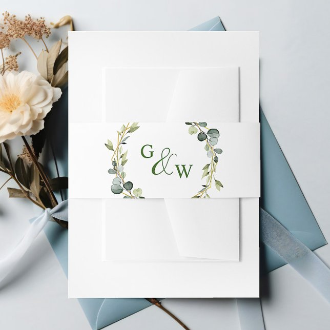 Modern Eukalyptus Wreath Frame Wedding Boho Einladungsbanderole (Von Creator hochgeladen)