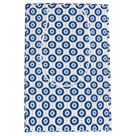 Modern Evil Eye Pattern Blue & Gold Protection Mittlere Geschenktüte