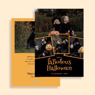 Modern Faboolous Halloween Photo Collage Feiertagskarte