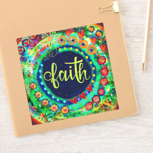 Modern Faith Green Boho Whimsical Fun Inspirivity Aufkleber