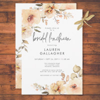 Modern Fall Champagne Floral Frame Bridal Luncheon