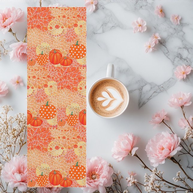 Modern Fall Pumpkins Orange Floral.Meditation Yogamatte (Modern Fall Pumpkins Orange Floral Meditation Yoga Mat)