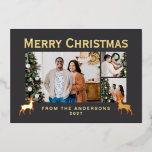 Modern Family 3 Photo Collage Elegant Christmas Folien Feiertagskarte<br><div class="desc">Celebrate the season by showcasing your most precious family moments in this sophisticated multi-photo layout. This versatile design allows you to easily customize the text and photos to create a high-end personalized greeting for everyone on your list.</div>