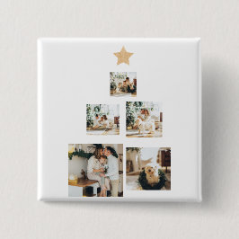 Modern Family Christmas Tree Foto With Star Button