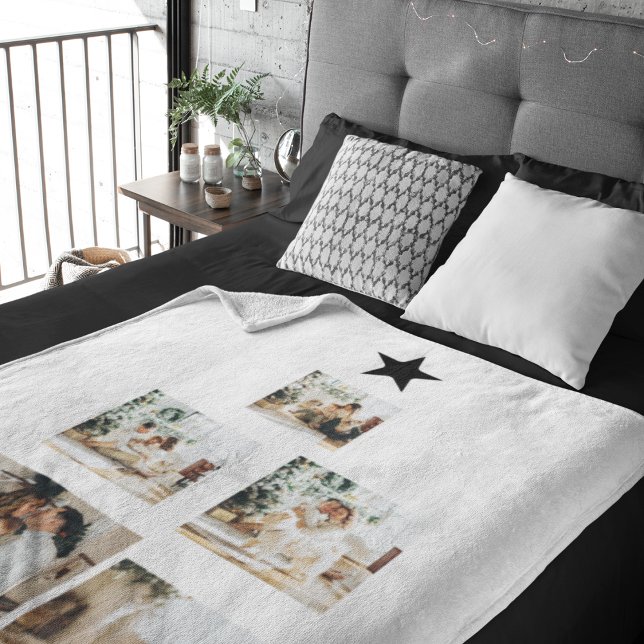 Modern Family Christmas Tree Foto With Star Fleecedecke (Von Creator hochgeladen)