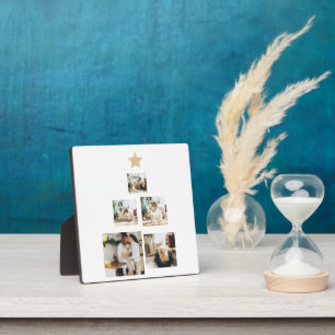 Modern Family Christmas Tree Foto With Star Fotoplatte