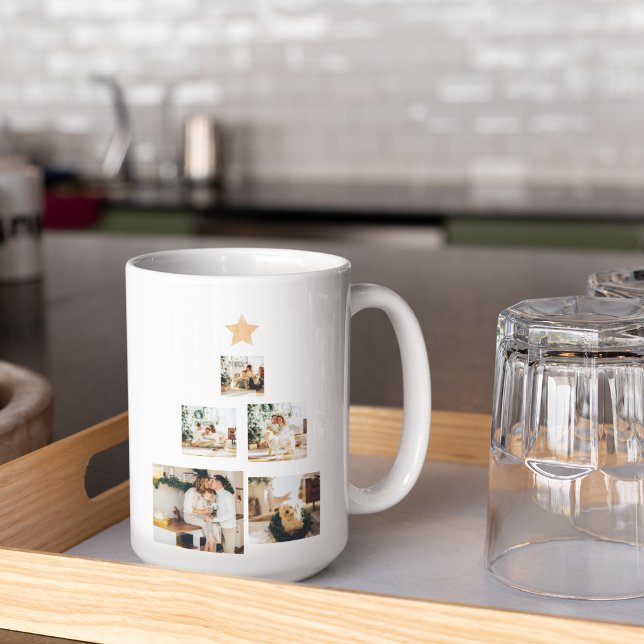 Modern Family Christmas Tree Foto With Star Kaffeetasse (Von Creator hochgeladen)