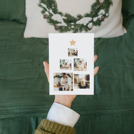 Modern Family Christmas Tree Foto With Star Magnetkarte