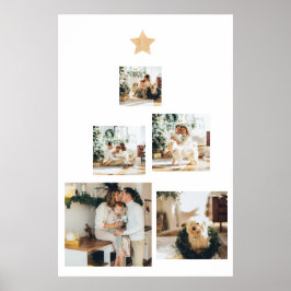 Modern Family Christmas Tree Foto With Star Poster