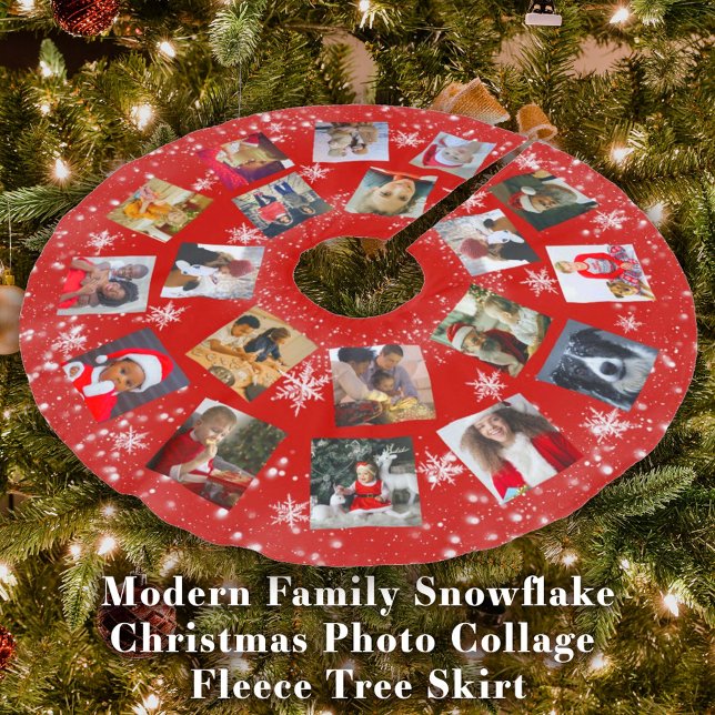 Modern Family Foto Collage Snowflake Weihnachten B Polyester Weihnachtsbaumdecke (Modern Family Snowflake
Photo Collage Christmas Brushed Polyester Tree Skirt)