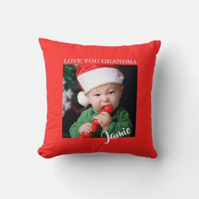 Modern Family Photo Christmas Kissen (Vorderseite)