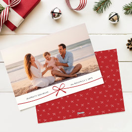 Modern Family Photo Coastal Beach Christmas Feiertagskarte
