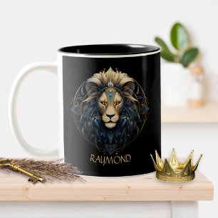Modern Fantasy Cosmic Lion Zodiac Star Sign Leo Zweifarbige Tasse