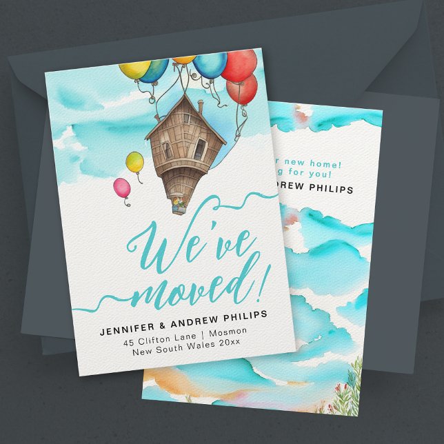 Modern Fantasy Moving Zuhause Neue Adresse Wasserf Ankündigung (Von Creator hochgeladen)