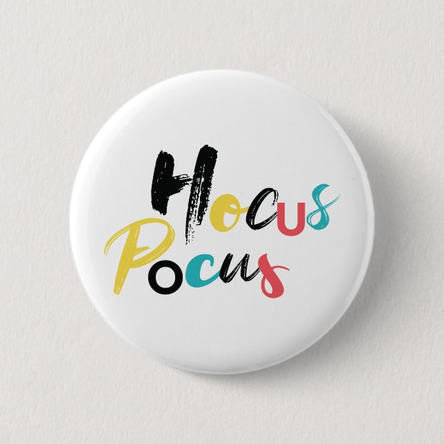 Modern, farbenfroh, lustig, cool, trendig Hocus Po Button (Vorderseite)