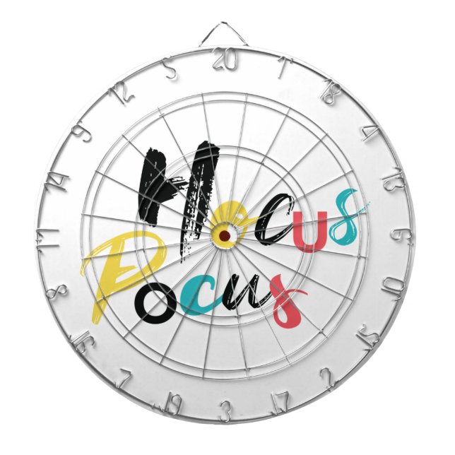 Modern, farbenfroh, lustig, cool, trendig Hocus Po Dartscheibe (vorne)