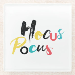 Modern, farbenfroh, lustig, cool, trendig Hocus Po Glasuntersetzer