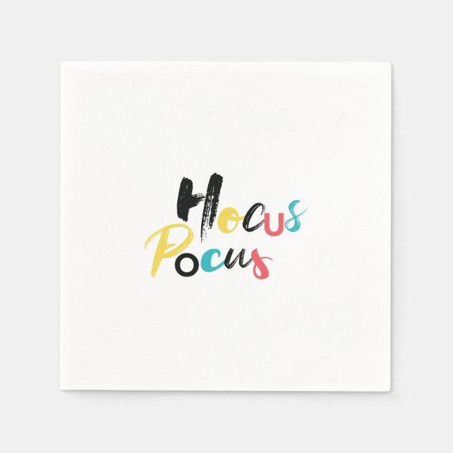 Modern, farbenfroh, lustig, cool, trendig Hocus Po Serviette (Vorderseite)