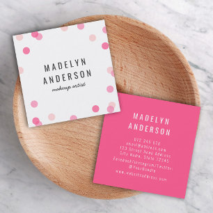 Modern farbenfroh rosa Confetti Quadratische Visitenkarte