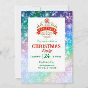 Modern farbenfroh Snowflake Winterweihnachtsfest P Einladung