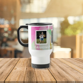 Modern farbenfrohe Foto Collage Oma Travel Mug Reisebecher