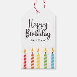 Modern farbenfrohe Geburtstagskandale Geschenkanhänger