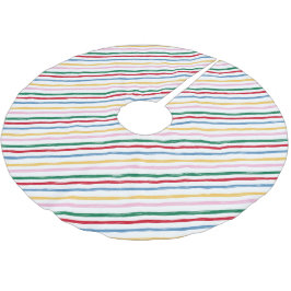 Modern farbenfrohe helle Weihnachtsstreifen Polyester Weihnachtsbaumdecke