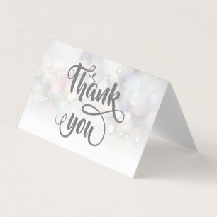Modern farbenfroher Bokeh Dankeschön Card Visitenkarten