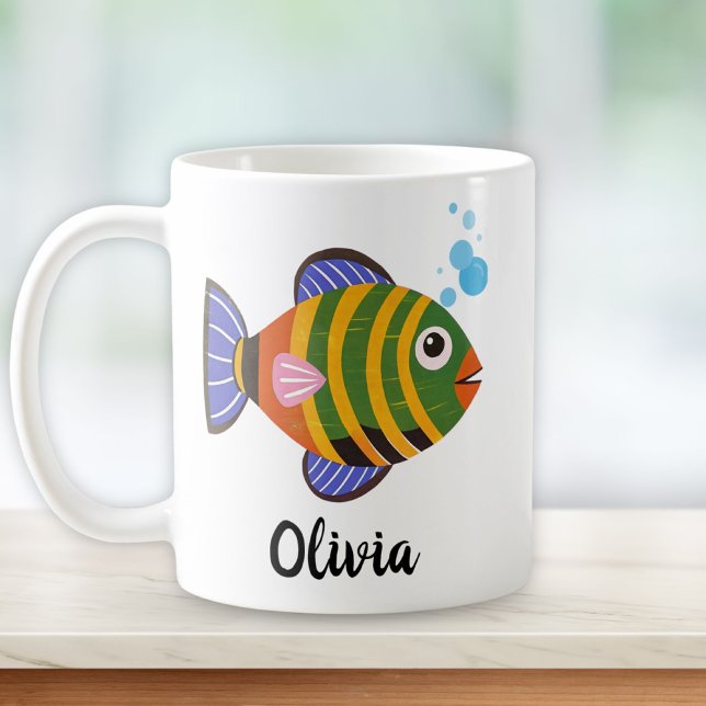Modern farbenfroher tropischer Fisch Kaffeetasse (Von Creator hochgeladen)