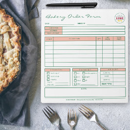 Modern farbige Bakery Peach Order Form Notepad Notizblock