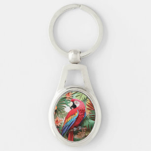 Modern farbiger 3D-Papagei Bird Lover Schlüsselanhänger