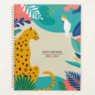 Modern farbiger Jungle Leopard Name Planer