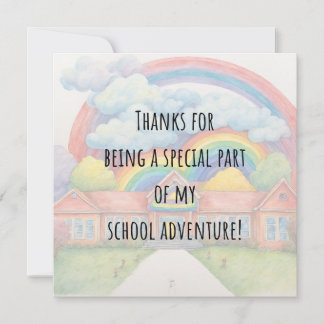 Modern farbiger Regenbogen Vielen Dank Teacher Car Dankeskarte