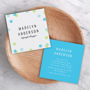 Modern farbiges Blue Aqua Quadratische Visitenkarte