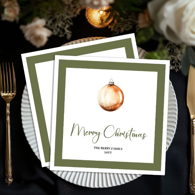 Modern Farmhouse Christmas Ball Custom Napkins Serviette (Modern Farmhouse Christmas Ball Custom Napkins)