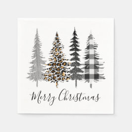 Modern Farmhouse Christmas Trees Serviette