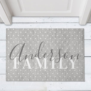 Modern Farmhouse Polka dots Family Name Doormat Fußmatte