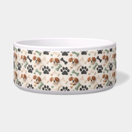 Modern Farmhouse Sage Green Paw Print Ceramic Dog Napf