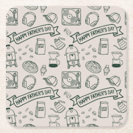 Modern Father's Day Doodle Pattern Millennial Dad Rechteckiger Pappuntersetzer