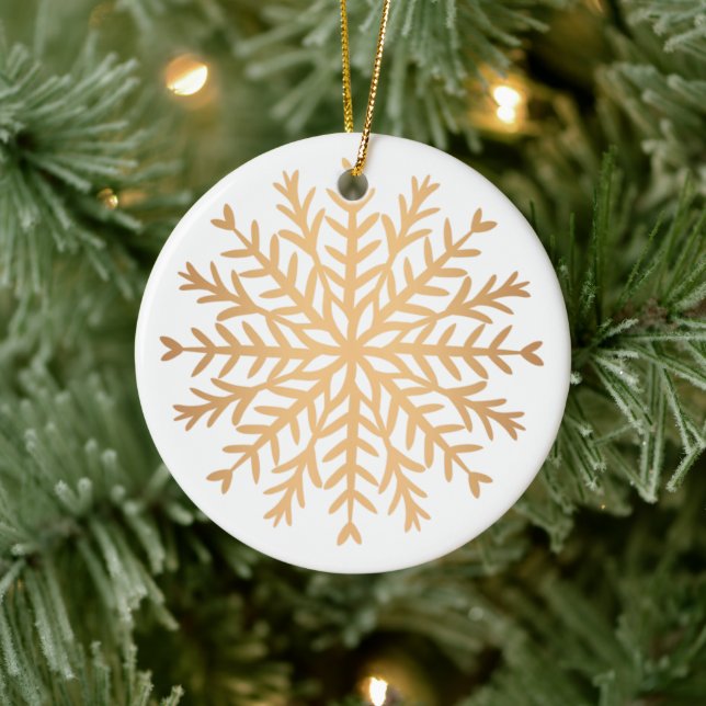 Modern Faux Gold Snowflake Christmas  Keramik Ornament (Baum)