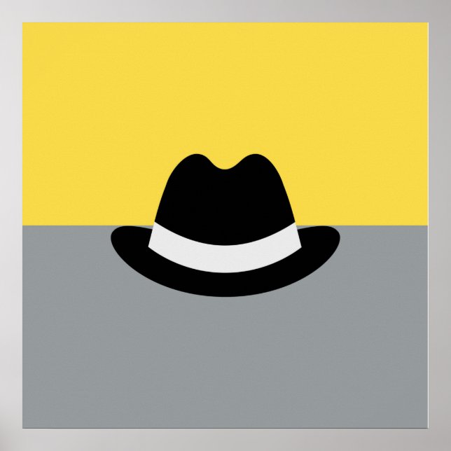 Modern Fedora Colorblock Poster (Vorne)
