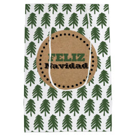 Modern Feliz Navidad Christmas Tree Mittlere Geschenktüte