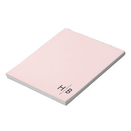 Modern Feminine Girly Pink Initial Monogram Notizblock