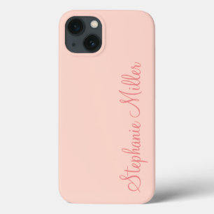 Modern Feminine Solid Soft Pink Script Individuell Case-Mate iPhone Hülle