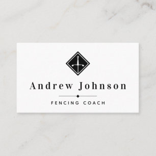 Modern Fencing Logo Coach Instructor Fencer Sports Visitenkarte